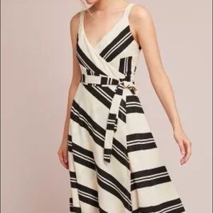 Anthropologie Striped Wrap Dress 10